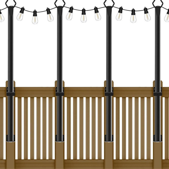Beizelte 4 Pack 5Ft String Light Poles,Outside String Lights,Outdoor Light Poles,Metal Poles Stand for Patio,Backyard,Deck