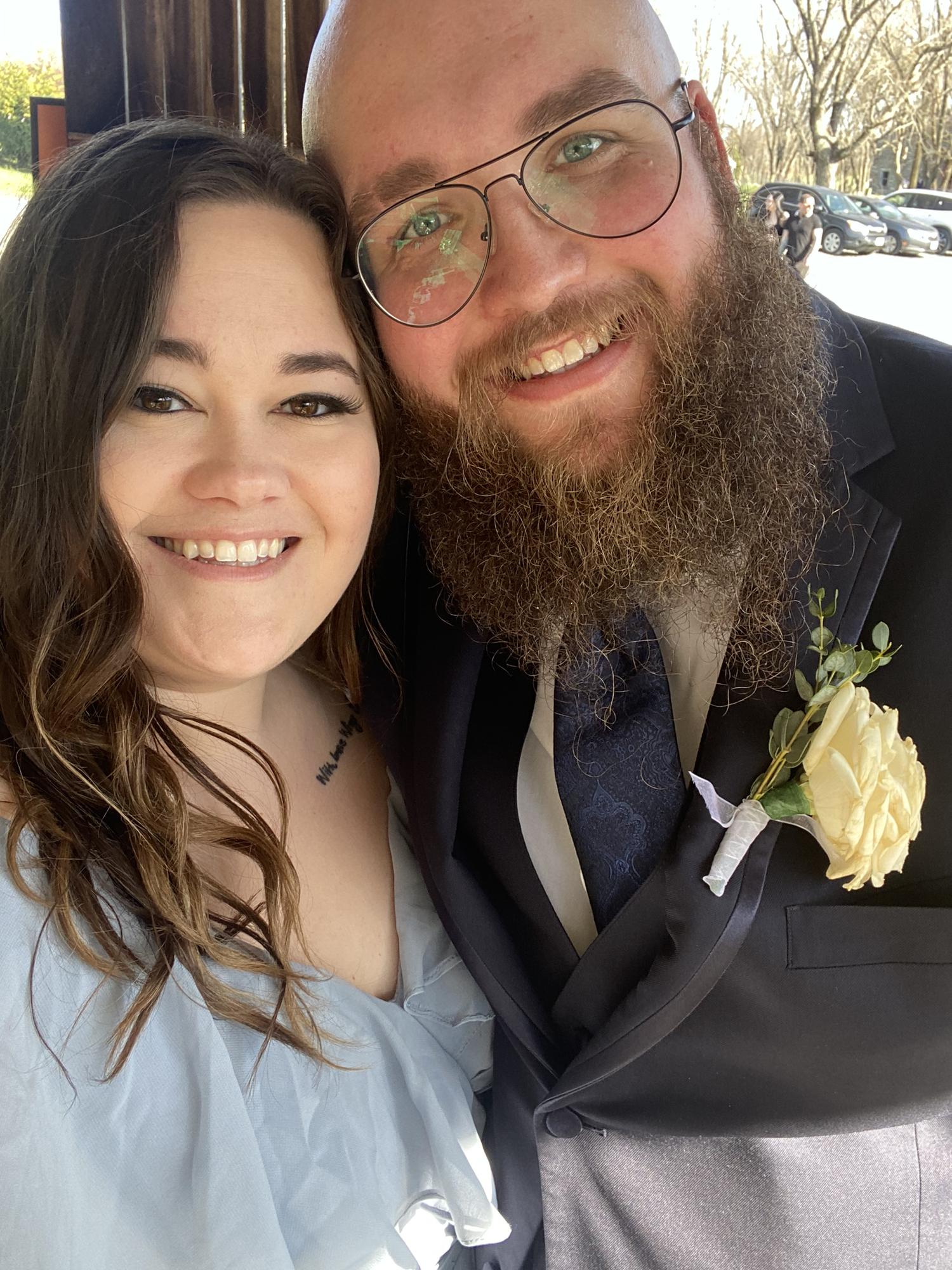 Celebrating his sisters wedding! We love you Jenna and Eddie!!