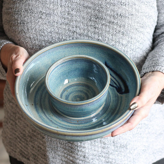 Handmade Pottery | Large Chip n' Dip Bowl