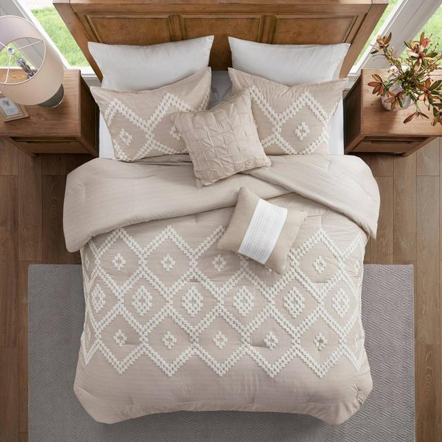 5pc Full/Queen Kylin Cotton Comforter Set Taupe