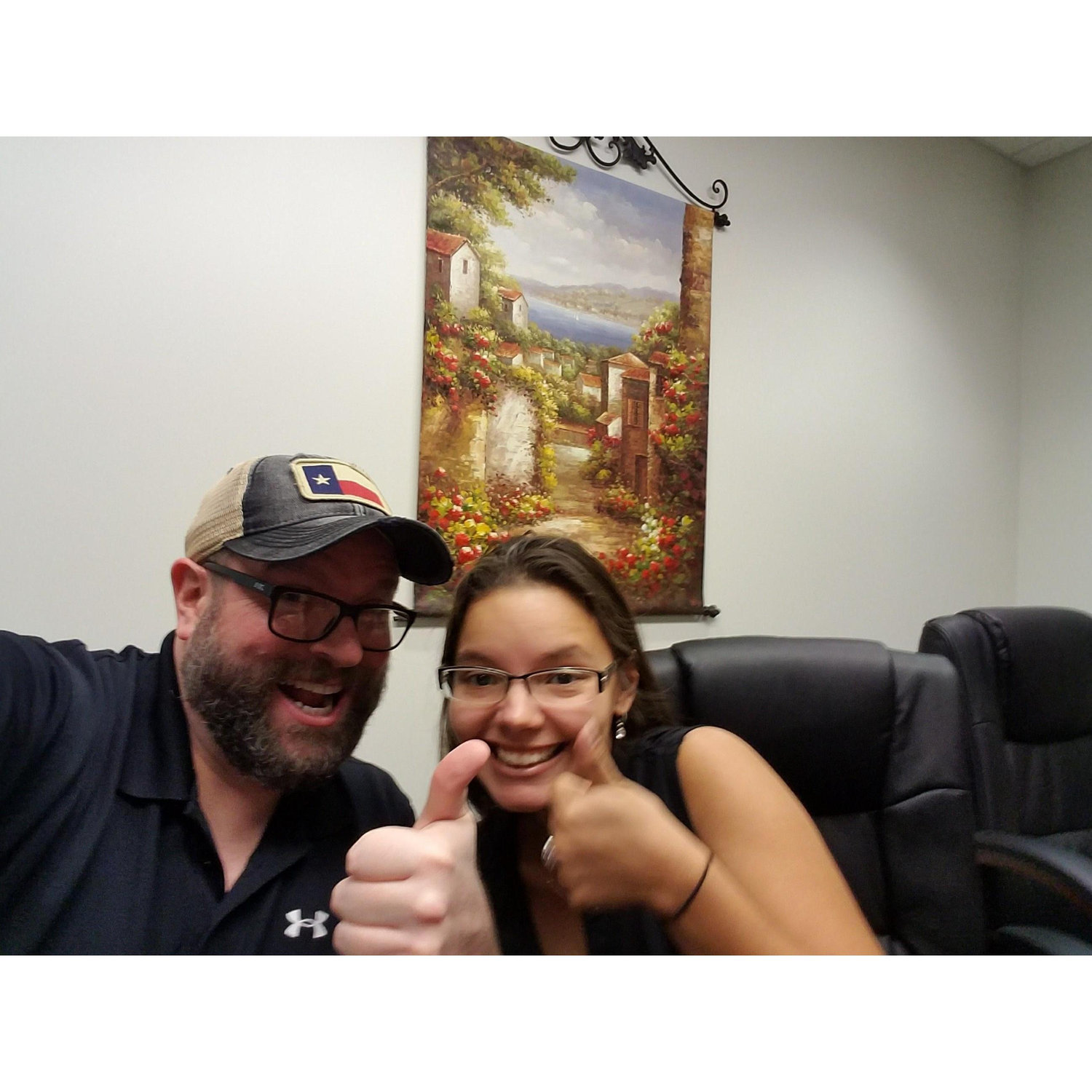 new house thumbs up