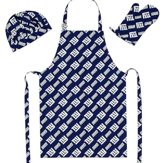 Northwest NFL New York Giants 3-Piece Apron, Oven Mitt and Chef Hat Set, One Size, Team Colors