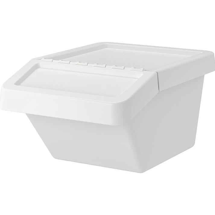 SORTERA Recycling bin with lid, white, 10 gallon