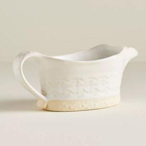 Anthropologie Old Havana Gravy Boat - White