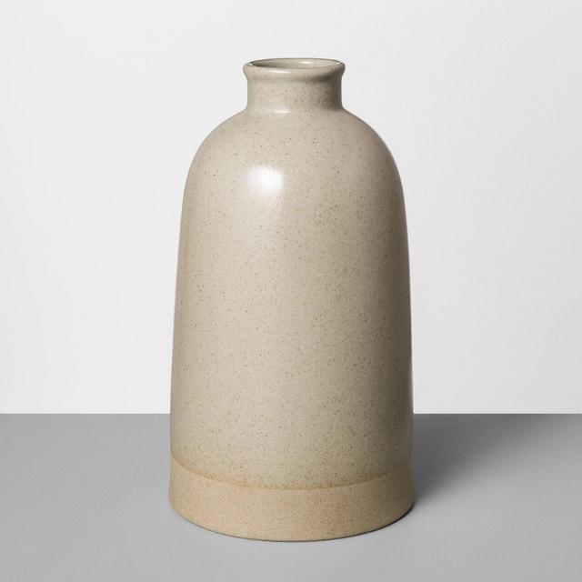 10" Large Stoneware Vase Gray - Hearth & Hand™ with Magnolia