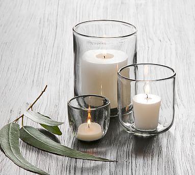 Modern Glass Votive Candle Holder - Clear Set of 3