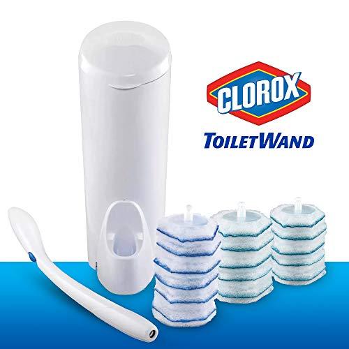 Clorox ToiletWand Disposable Toilet Cleaning System - ToiletWand, Storage Caddy and 16 Disinfecting ToiletWand Refill Heads