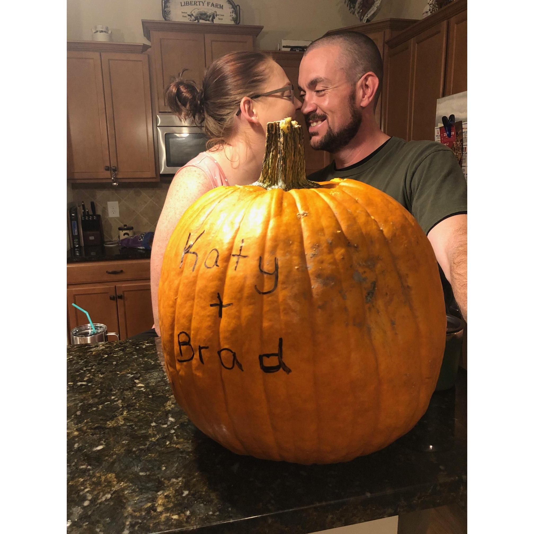Brad and Mom carved theirs quicker than me so I had to improvise