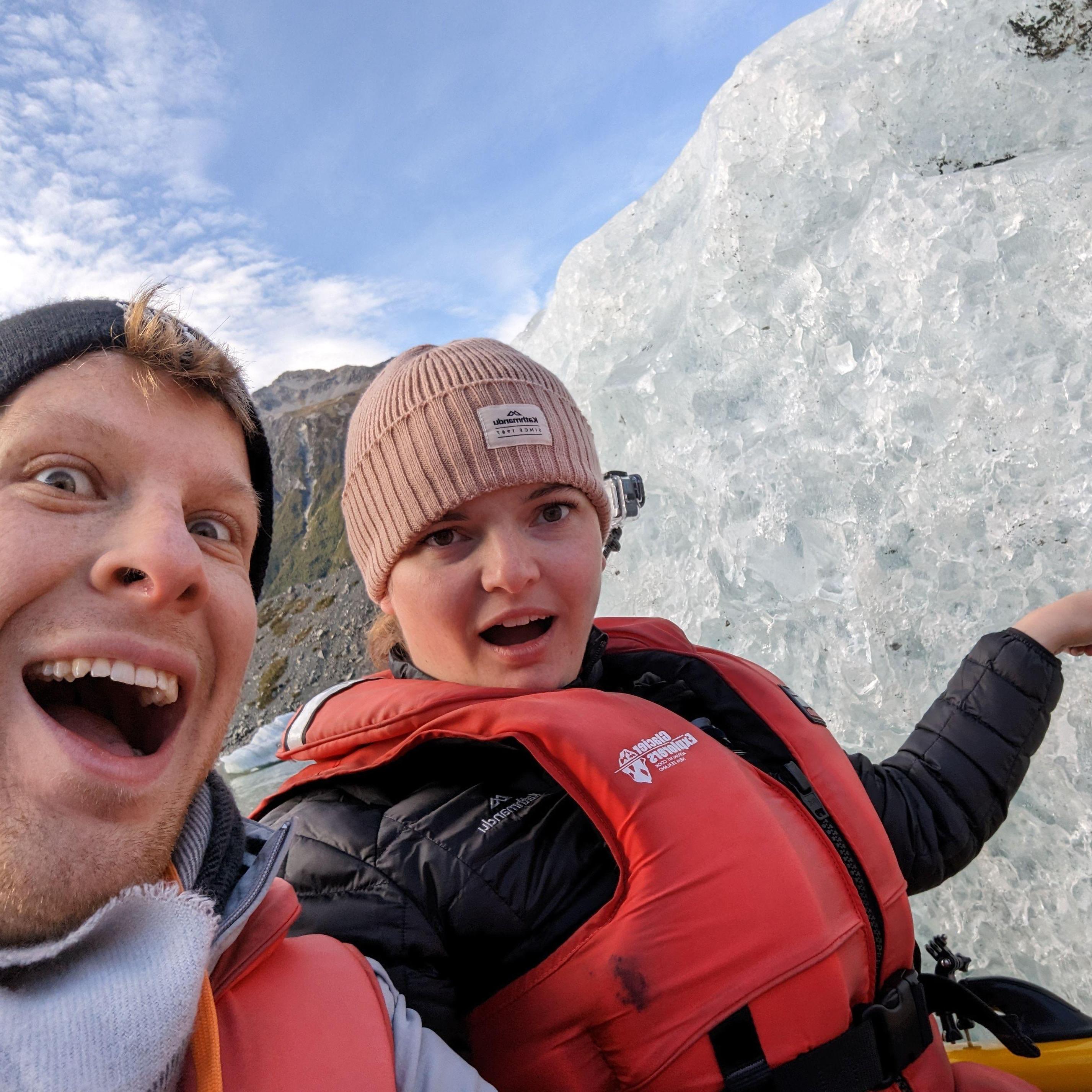 WE TOUCHED A GLACIER!! The Tasman glacier in Mount Cook National Park.