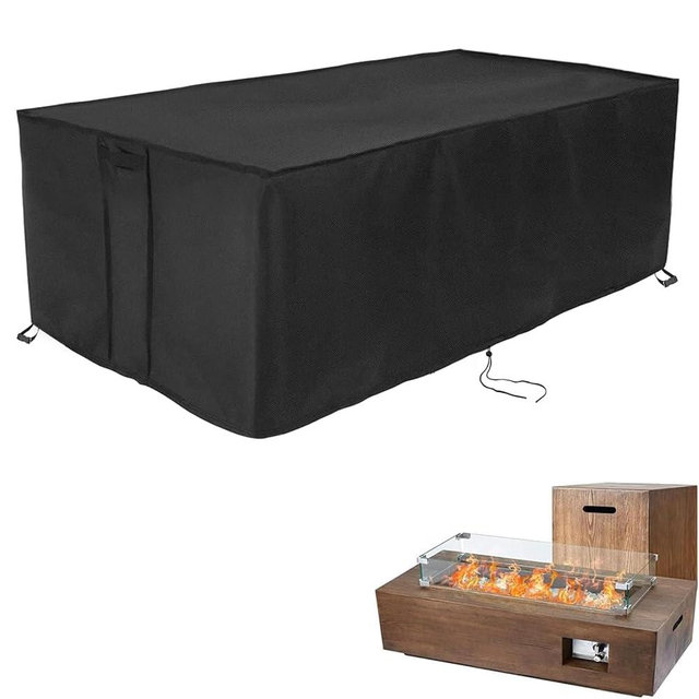 Youlvy Fire Pit Cover Rectangular 42 Inch,Propane Gas Fire Pit Table Cover,Outdoor Waterproof Firepit Table Cover - 42 x 21 x 15 Inch