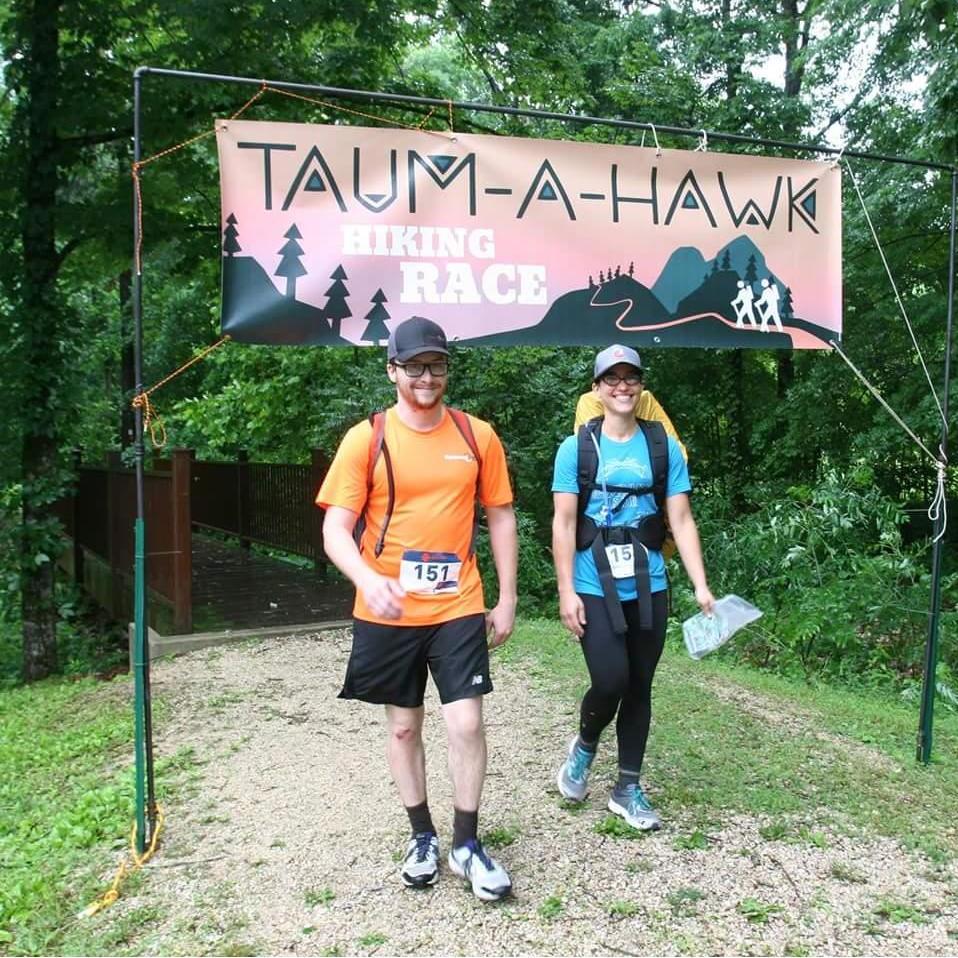 One of the many times I almost killed Brad - Taum-A-Hawk Hiking Race, 2017