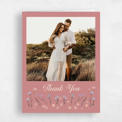 Deep Blush, Pink Wedding Thank You - Harebell Photo
