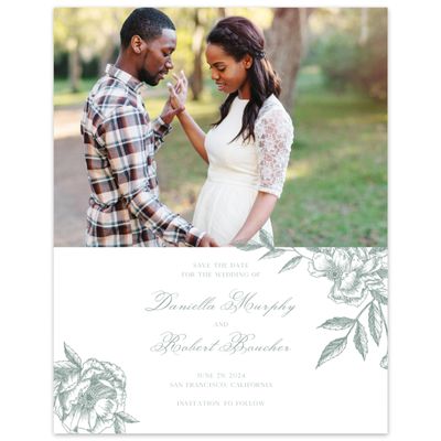 Rich Sage, Green Wedding Digital Save the Date - Iniguez Photo