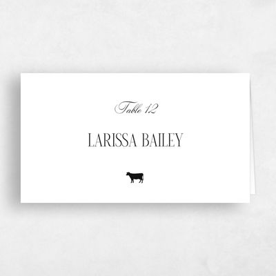 White Wedding Place Card - Lux Beef