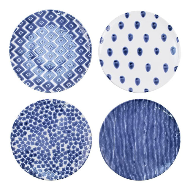 Viva by Vietri Santorini Collection Italian Dinnerware Sets (Dinner Plates, Set of 4)