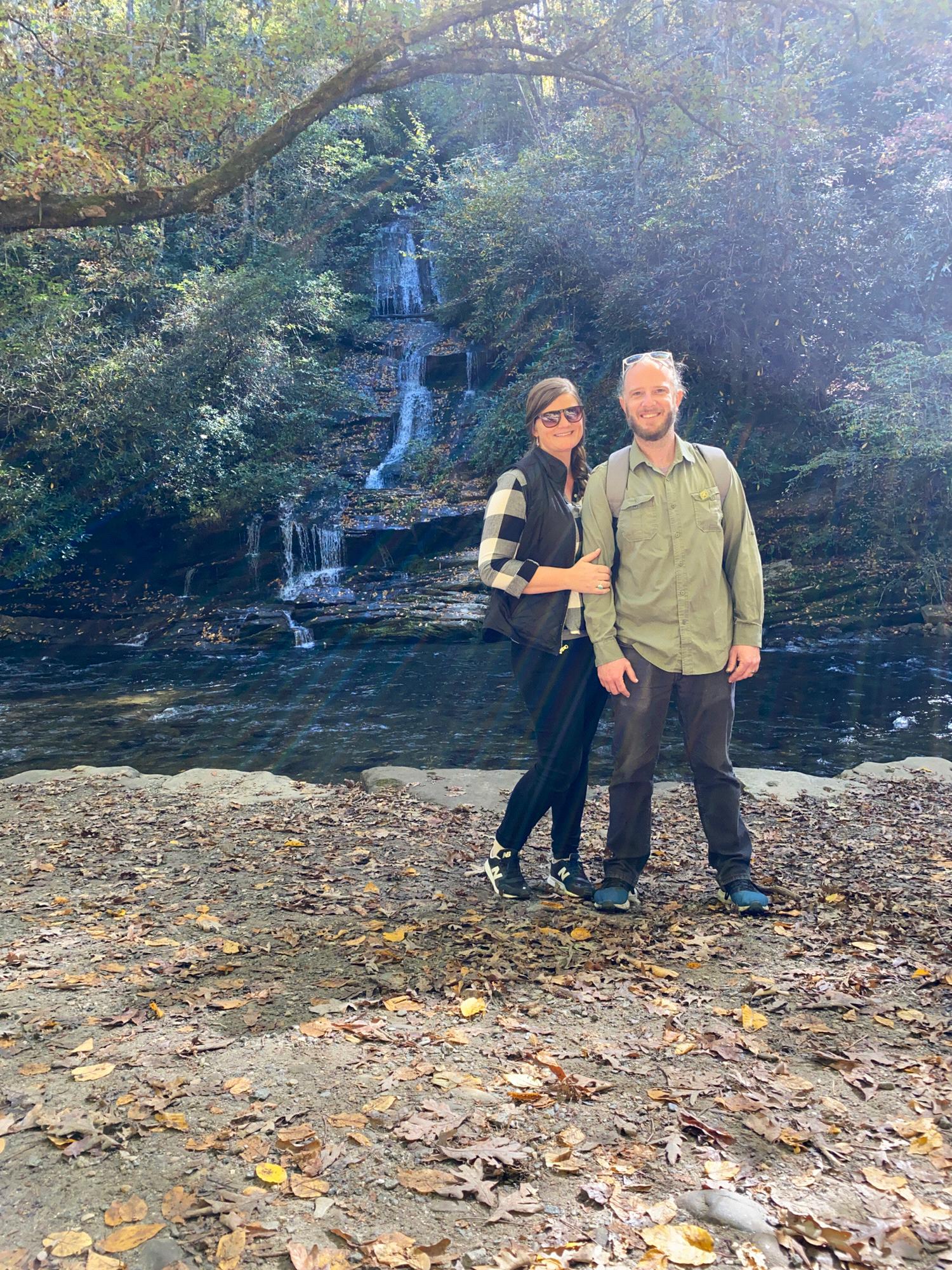 Waterfall Hike on our COVID Honeymoon in Bryson City, NC