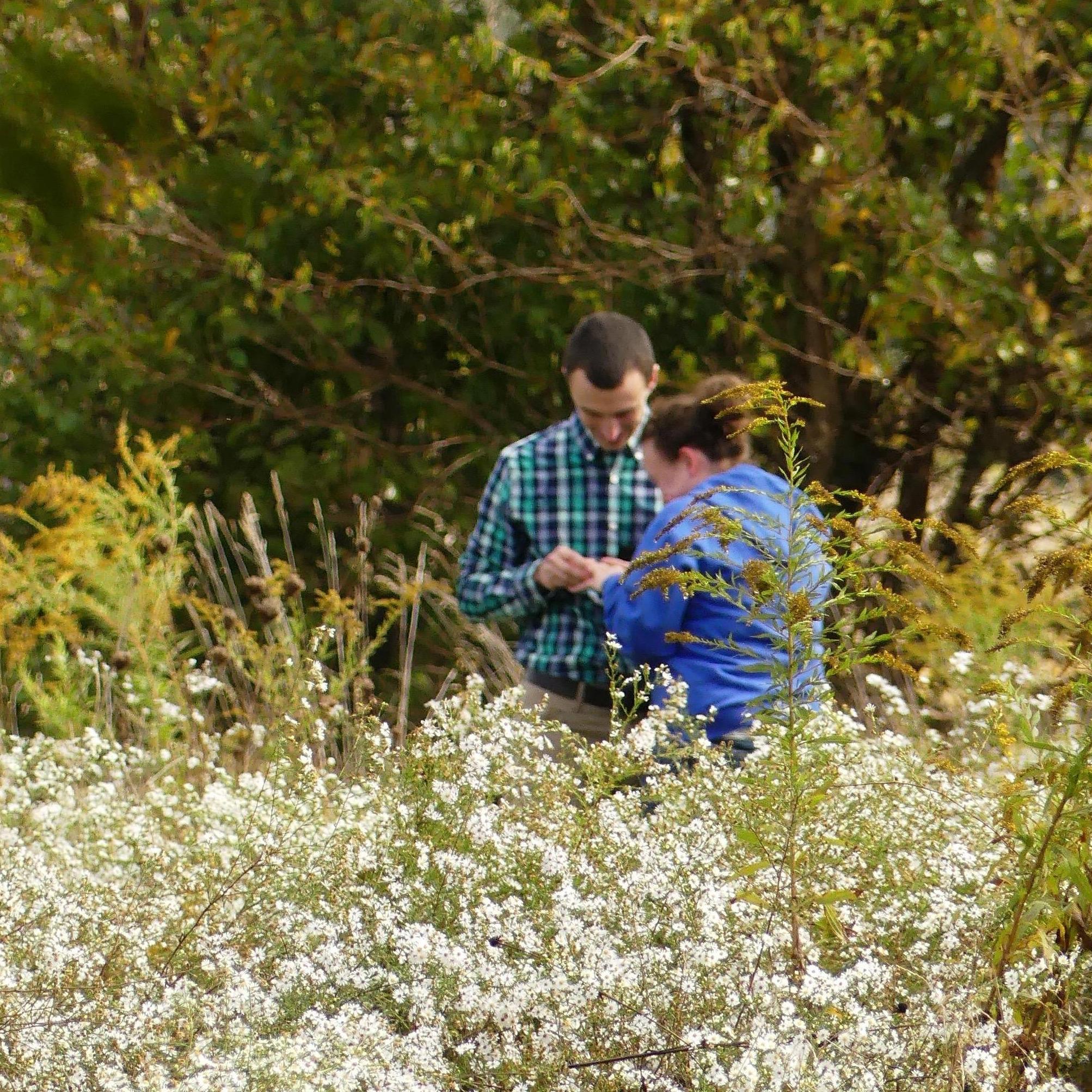 Henry's mom hid in her windbreak to get pictures after he proposed
