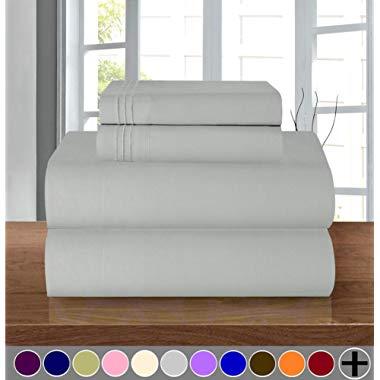 Luxurious Soft 1500 Thread Count Egyptian Quality 4-Piece Bed Sheet Set Wrinkle and Fade Resistant Coziest Bedding Set, Deep Pocket up to 16inch