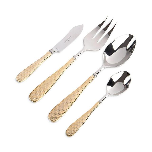 Mackenzie-Childs Gold Check Four-Piece Hostess Serving Set