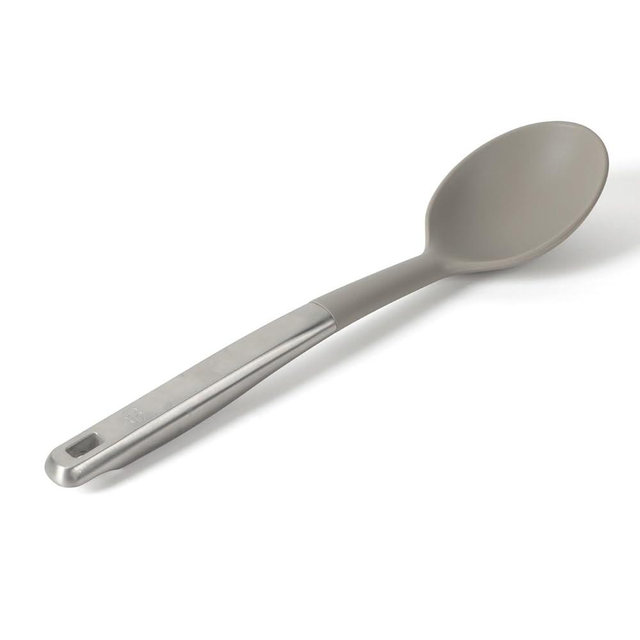 Calphalon Prime Stainless Steel Kitchen Spoon W/Taupe Silicone Head