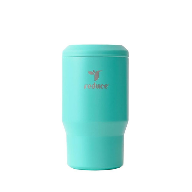 Reduce 4-in-1 Drink Cooler - Versatile Can & Bottle Holder with Vacuum Insulation - Keeps Drinks Cold Up to 4 Hours - Includes Bottle Opener - Fits Cupholders & Dishwasher Safe - 14oz - Ocean Breeze