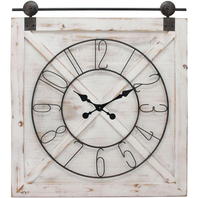 FirsTime® Farmstead 27-Inch Barn Door Wall Clock in White