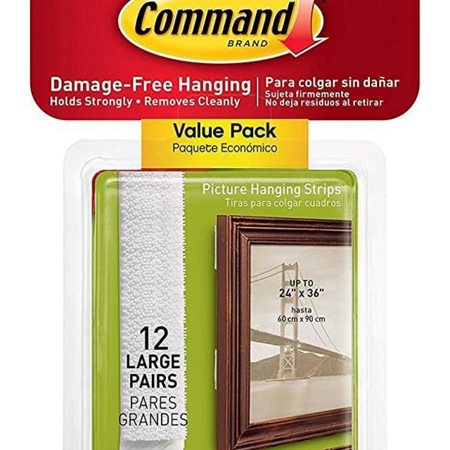 Command Picture & Frame Hanging Strips WZ8G41, Large, 12 Pairs