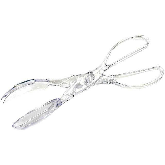 Chef Craft 1-Piece Premium Plastic Salad Tongs, 11-1/4", Clear