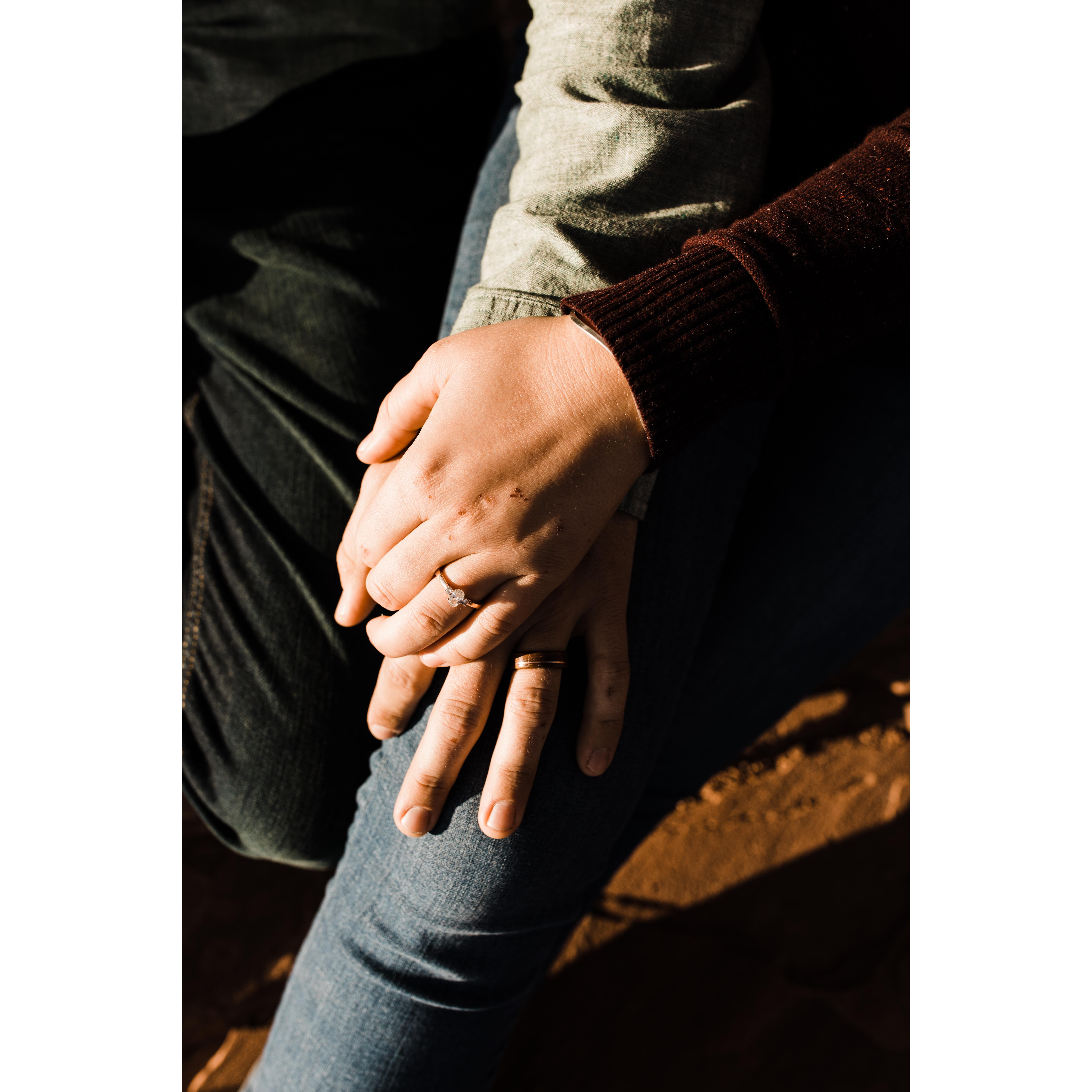 Yes, Ben has an engagement ring. Yes, it is cooler than Emily's.