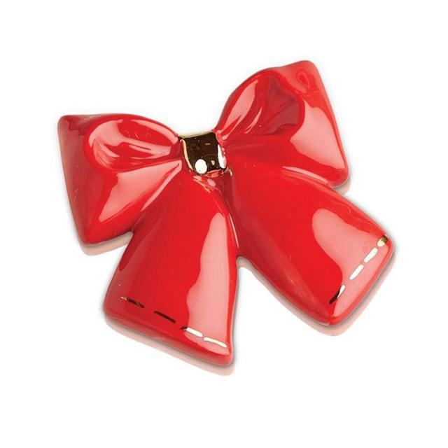 mini Red Bow Ceramic Platter Ornament