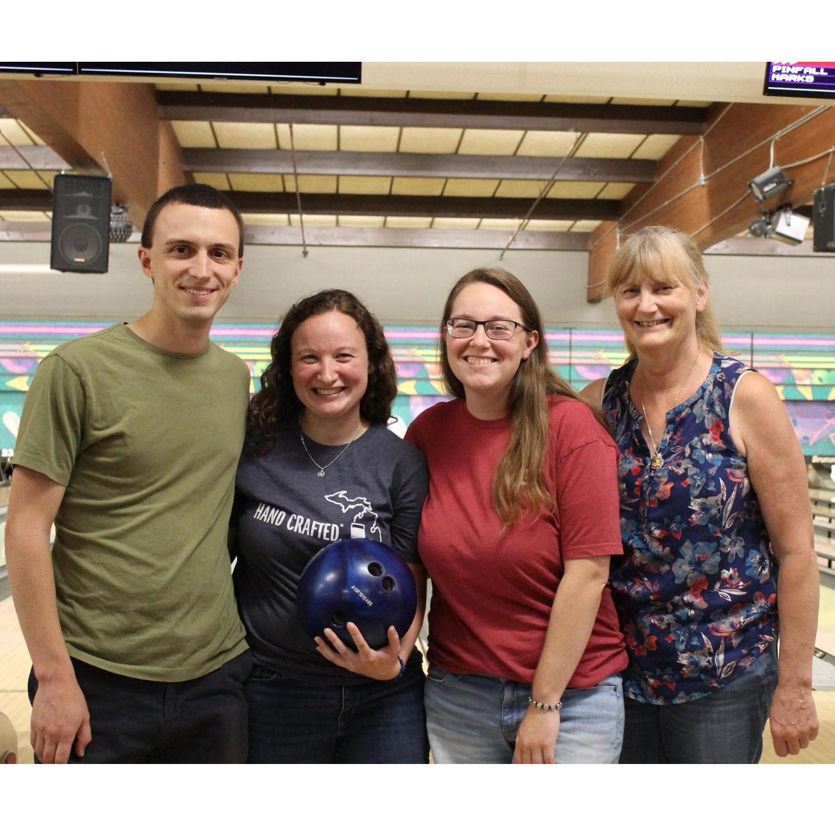 Bowling fundraiser with Emily's family