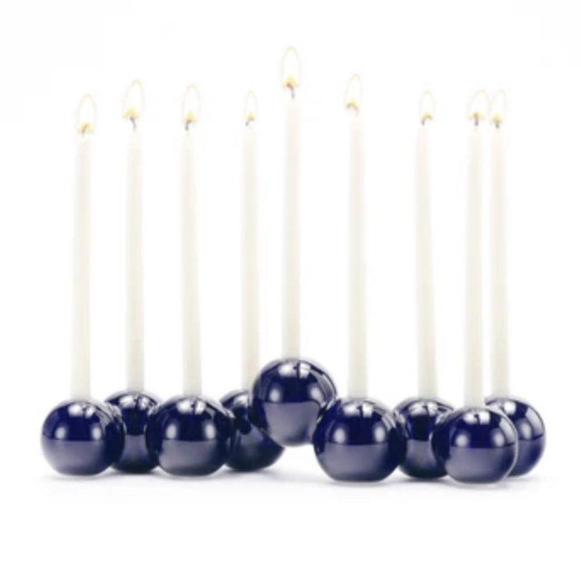 Indigo Ceramic Bubble Menorah