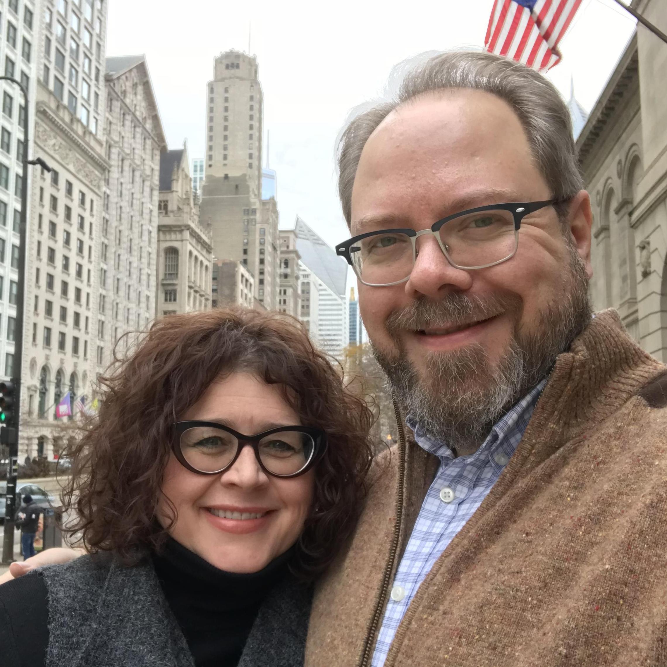 Outside the Art Institute of Chicago the morning Steve proposed (I didn’t know what he was planning at this point!)