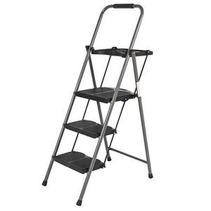 3 Step Ladder Platform Lightweight Folding Stool 330 LBS Cap Space Saving w/Tray