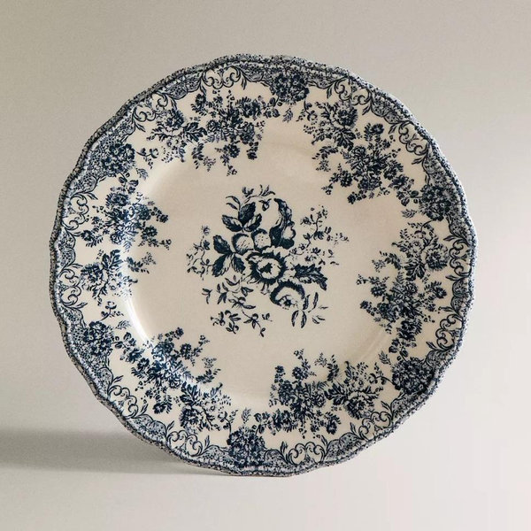FLORAL EARTHENWARE DINNER PLATE