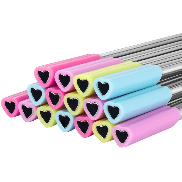 Jutom 8 Pack Metal Heart Straws Reusable Heart Shaped Straw Stainless Steel with Silicone Tips Cute with 2 Cleaning Brushes for Hot Cold Drink Galentines Day Bridal (Multicolor)