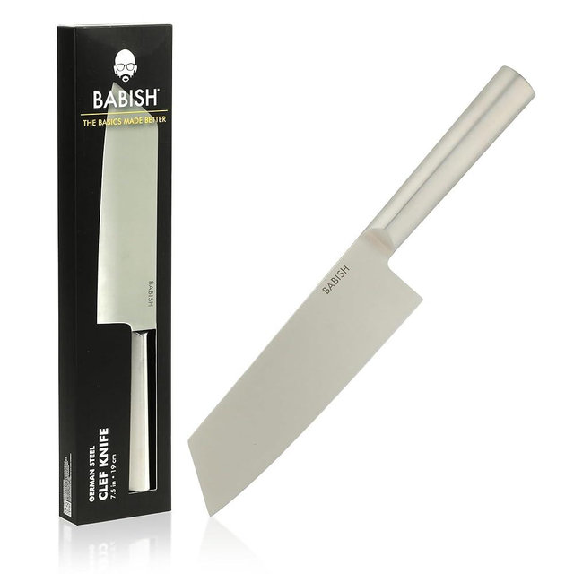 Babish 7.5-Inch Clef Knife – High-Carbon 1.4116 German Steel Kitchen Knife, Chef & Cleaver Hybrid for Chopping, Slicing & Prep, Full-Tang, Razor Sharp, Ergonomic Design