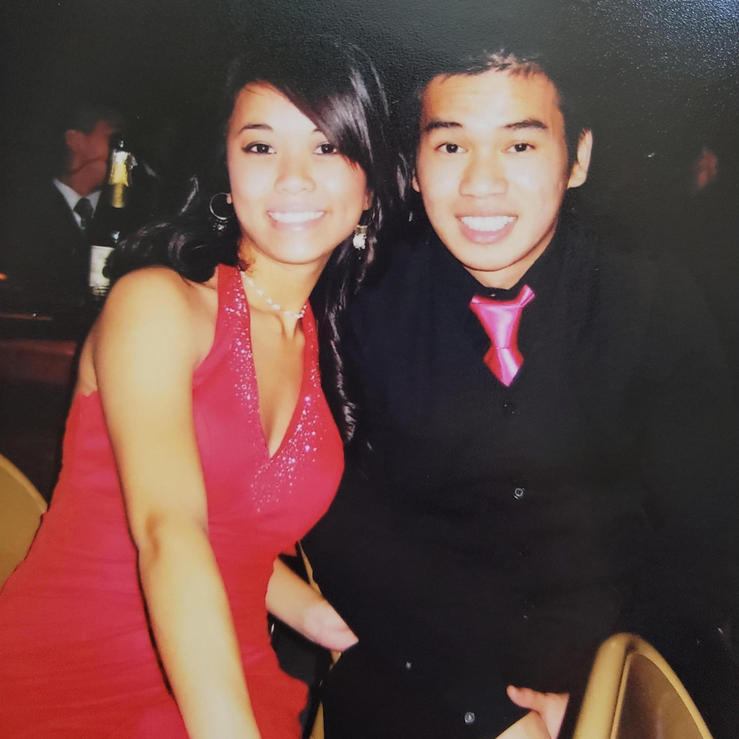 Friends at a youth group Christmas ball in 2006 long before we started dating. We were babies!