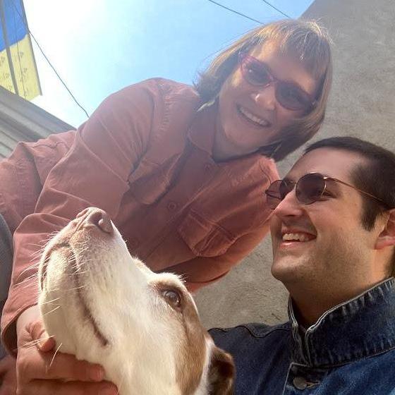 Hanging in the yard with our girl