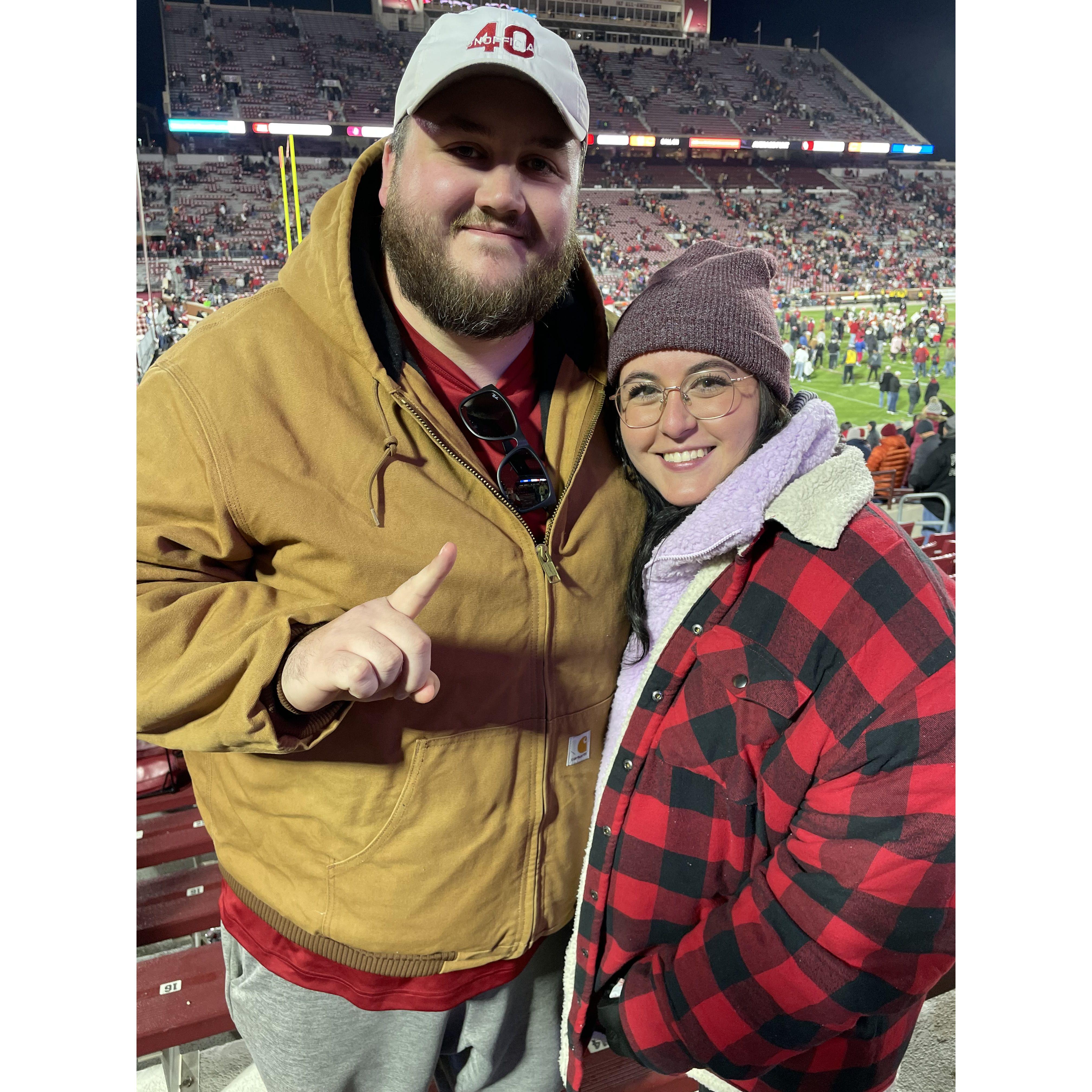 Our first OU game together. BOOMER!