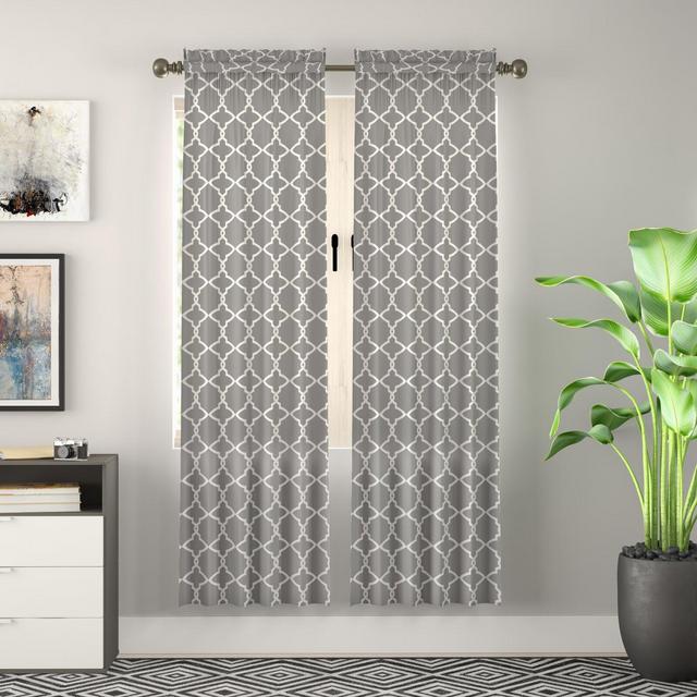Kaiser Geometric Room Darkening Rod Pocket Curtain