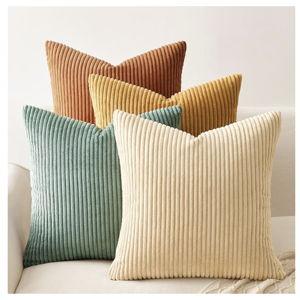 Topfinel Decorative Throw Pillow Covers Cushion Cases, Set of 4 Soft Velvet Modern Double-Sided Designs, Mix and Match for Boho Farmhouse Fall Home Decor (18x18 inch, Orange/Teal)
