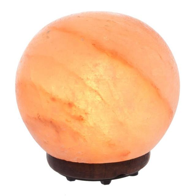 Simply Genius Himalayan Salt Lamp Lights, Electric 5.5” Sphere Natural Crystal Salt Lamp Rock With Bulb & Cord, Air Purifier Night Light For Bedrooms, With Dimmer Switch, Large Round Salt Lamp