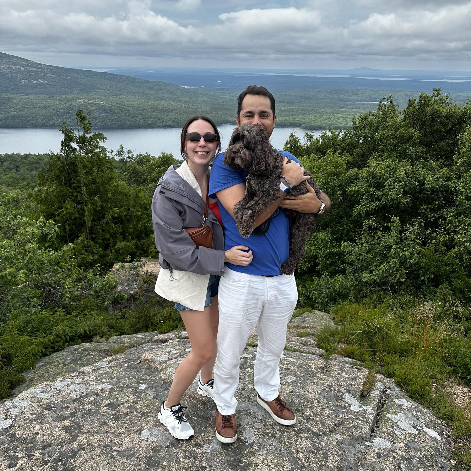 This was taken moments before Melvin almost took Hillary out because he saw a rabbit in the woods.