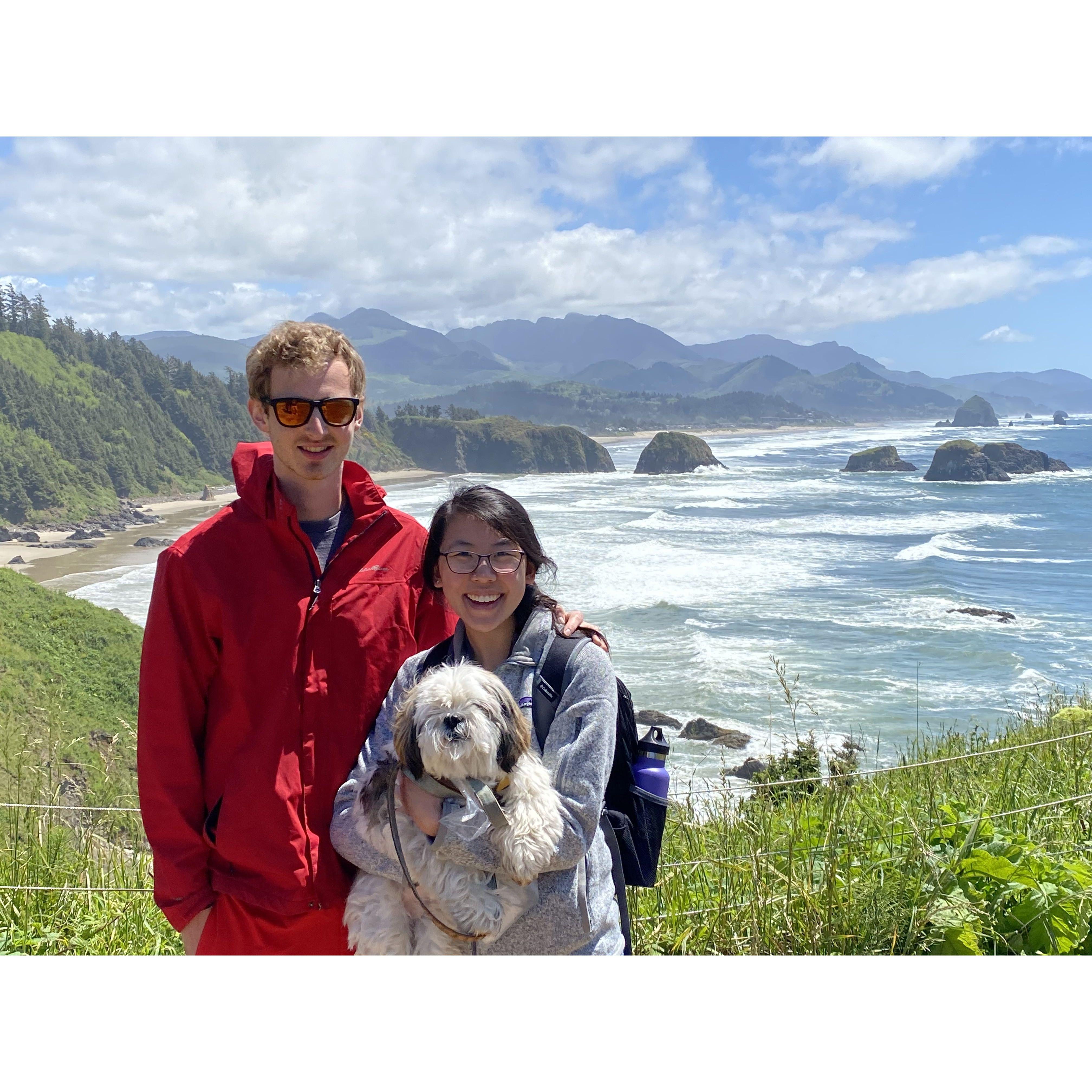 At the Oregon coast with Kaitlin's other best friend, Murphy :)