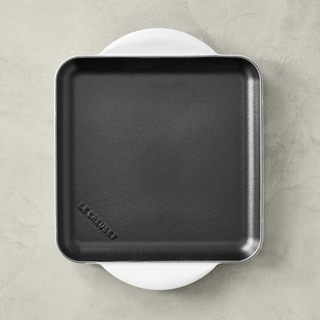 Le Creuset Enameled Cast Iron Square Griddle, 9 1/2", Meringue