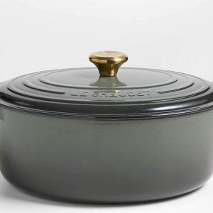 Le Creuset Signature 8-Qt. Thyme Enameled Cast Iron Oval Dutch Oven | Crate & Barrel
