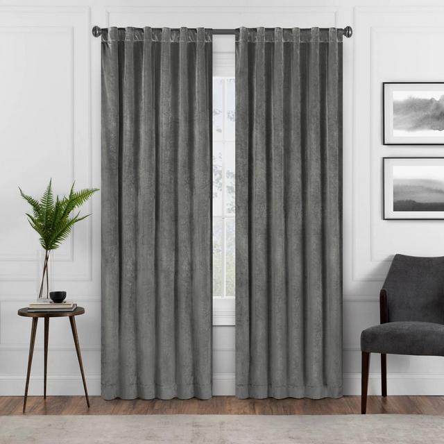 95"x50" Harper Velvet Absolute Zero Blackout Window Panel Gray - Eclipse