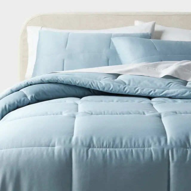 Full/Queen Performance Sateen Comforter and Shams Set Light Blue - Threshold™