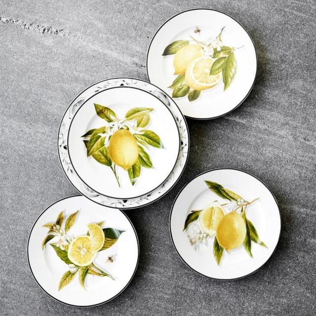 Meyer Lemon Salad Plates, Mixed Set of 4